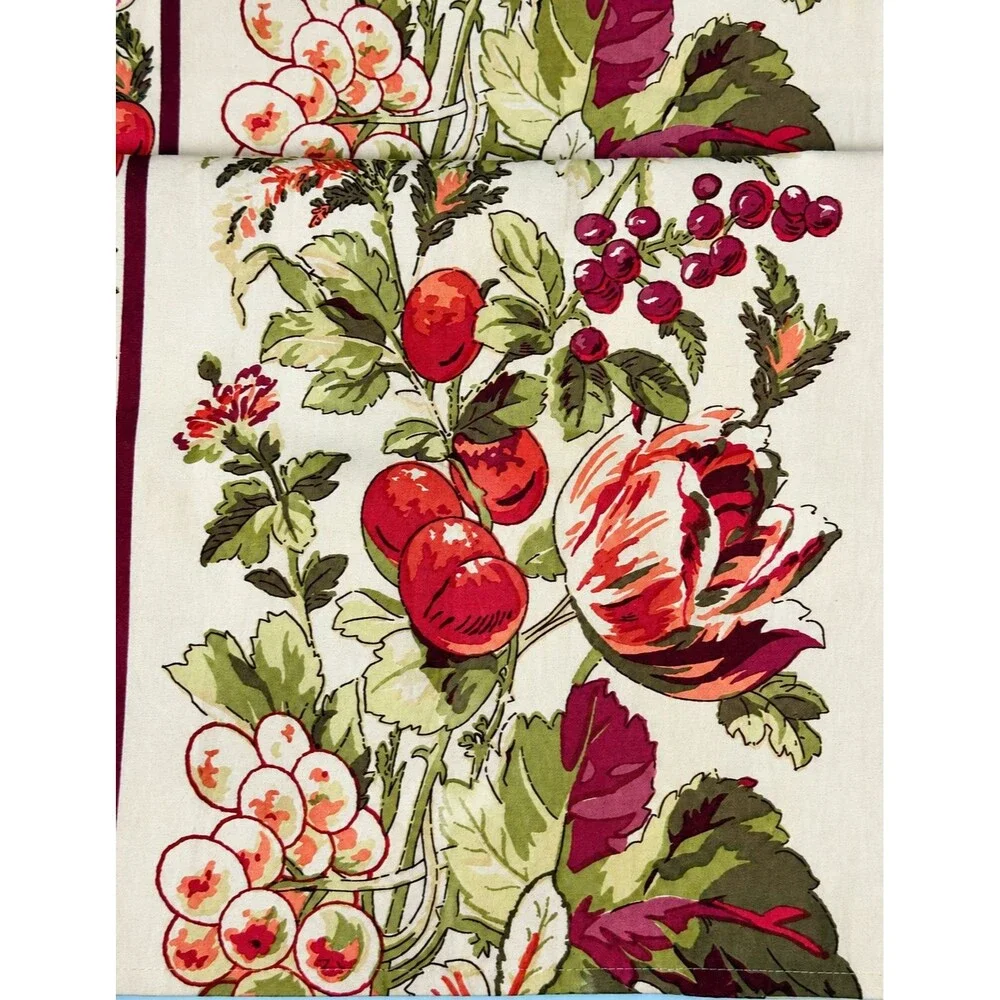 April Cornell Bountiful Harvest Table Runner 18x108 Floral French Country Garden